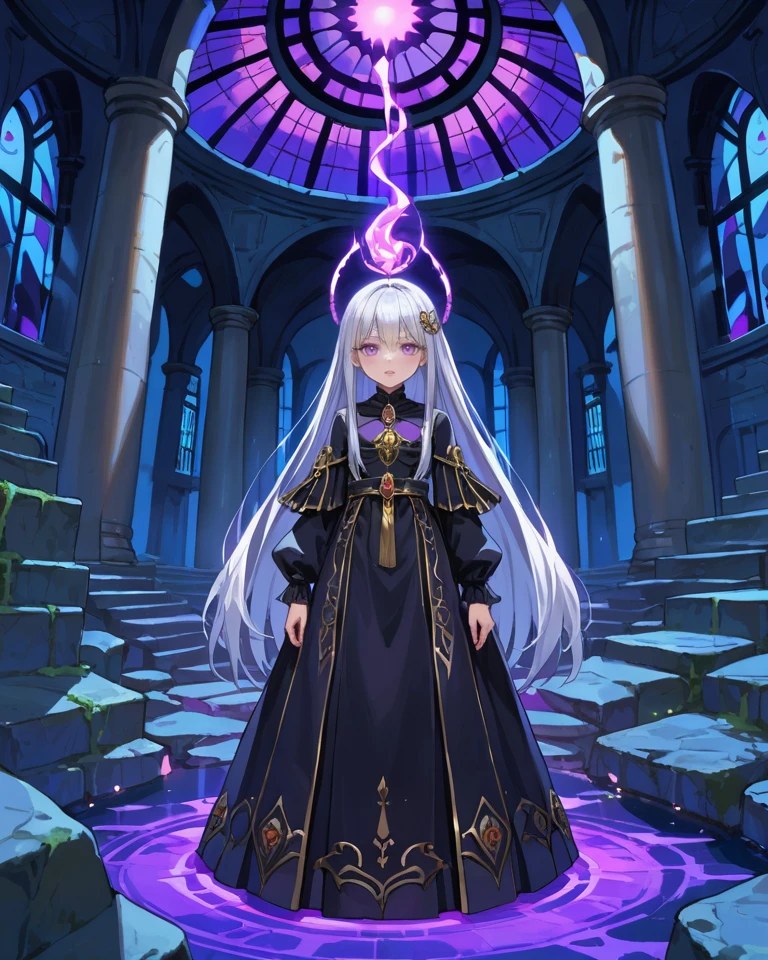 Dark mage aesthetic 2026: silver hair, glowing runes